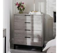 Julian Bowen Commode Bali 4 tiroirs - Chêne Gris, 97 x 80 x 40 cm