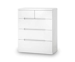 Julian Bowen Commode Manhattan 3+2 tiroirs, Blanche