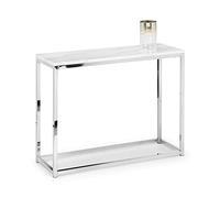 Julian Bowen Console Scala, effet marbre blanc/chromé