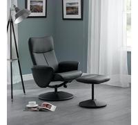Julian Bowen Fauteuil inclinable avec tabouret Lugano, noir