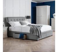 Julian Bowen Lit à 4 tiroirs Fullerton, Gris, très Grand lit