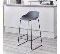 Julian Bowen Lot de 2 tabourets Rocco - Gris foncé, polypropylène, 83 x 48 x 49 cm