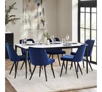 Julian Bowen Table à Manger rectangulaire en Pierre Miami - Marbre Blanc, 76 x 120 x 80