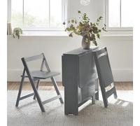 Julian Bowen Table Basse Gatan avec 2 chaises - Gris Clair, Bois, 70 x 80 x 100