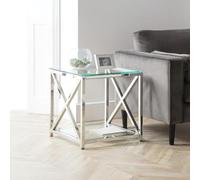 Julian Bowen Table d’appoint Miami, chromé et verre