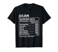 Julian Nutrition Facts Funny Novelty Nom personnalisé pour Hommes T-Shirt