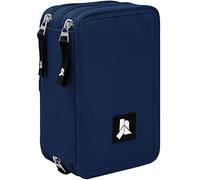 Julian Ross Bleu Marine Trousse, Étui Triple rempli, 45 Accessoires Scolaires, 20 centimètres, Colle en bâtonnet, Mine+