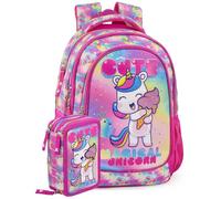 Julian Ross Licorne avec Glace Pack Scolaire Enfant Sac à dos Avec Trousse Rempli, CP, CE1, CE2, 33x15x43 cm, Ergonomique, 45 Accessoires pour l'École, Fille