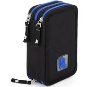 Julian Ross Stylé Trousse Scolaire Complète 45 Pièces - Kit Créatif Triple Compartiment avec Stylos Gel Effaçables, Crayons 4.0 mm, Feutres - Idée Cadeau, Noir et Bleu