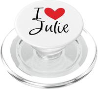 Juliana Cœur personnalisé avec Inscription « I Love Julie » PopSockets PopGrip pour MagSafe