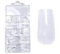Juliana Nails Press-On Fullcover Tips clear Coffin Medium, 100