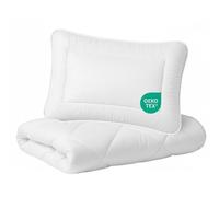 Julido Ensemble couette et oreiller pour bébé 100 x 135 cm, couette pour enfant 550 g et coussin pour enfant 150 g, microfibre blanche, lavable en machine à 90 °C, certifié Oeko-Tex, respirant (blanc