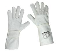 Julido Rodopi Paire de gants de soudeur en croûte de cuir de vachette avec manchette en toile et protection contre le pouls Taille 10