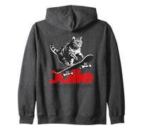 JULIE - Joli nom de fille avec un chat & un skateboard Sweat à Capuche