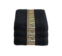 Julie Julsen Lot de 3 serviettes de bain sans produits chimiques 600 g/m² Noir/doré 70 x 140 cm 100 % coton - Certifié Oeko-Tex Std 100 - Doux et absorbant - Lavable en machine