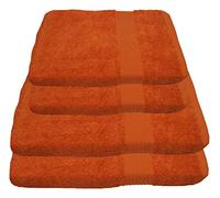 Julie Julsen Lot de 4 serviettes de bain en pur coton - 2 serviettes de bain - Plus de 30 couleurs - Terracotta
