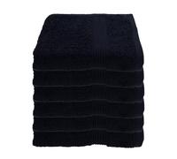 Julie Julsen Lot de 6 serviettes de toilette sans produits chimiques - 600 g/m² - Noir - 50 x 100 cm - 100 % coton - Certifiées Oeko Tex Std 100 - Douces et absorbantes - Lavable en machine
