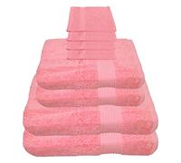 Julie Julsen Lot de 8 serviettes de bain, 2 serviettes de bain, 4 gants de toilette en pur coton, plus de 30 couleurs, rose