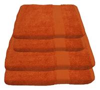 Julie Julsen, Set de serviettes, 2 Serviettes de bain et 2 Serviettes de toilette / Disponibles en 23 couleurs, douces et absorbantes, Coton, terracotta, 50 cm x 100 cm / 70 cm x 140 cm