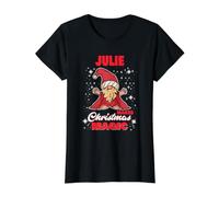 Julie Makes Christmas Magic Name Julie GNOME T-Shirt Graphique avec Valeur, Femme, Noir, L