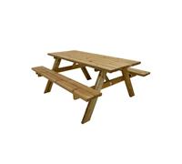 Julie table de pique nique en bois classic 177 x 154 cm - marron