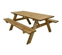 Julie Table de Pique Nique en Bois Classic 177 x 154 cm - Marron Marron G