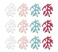 Julie Wang 12 pièces de Coral Charms pendentifs en laiton émaillé pour bijoux de plage collier boucles d'oreilles bracelets fabrication 4 couleurs mélangées