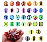 Julie Wang 20 Pièces - 25MM Cabs en Verre pour Yeux de Dragon à Pupille Verticale, pour pâte polymère, Sculptures, pendentifs pour Bijoux, Artisanat Fournitures pour l'art Fantastique