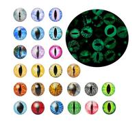 Julie Wang 20 pièces 25mm de cabochons en verre pour yeux d'animaux à pupille verticale et brillants dans le noir, pour sculptures, accessoires, bijoux et artisanat