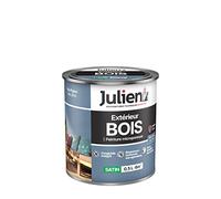 Julien Peinture Bois Microporeux Extérieur Satin - Portes, fenêtres, portails, mobilier de jardin - Bleu Pigeon 0,5 L