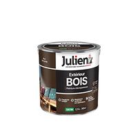 Julien Peinture Bois Microporeux Extérieur Satin - Portes, fenêtres, portails, mobilier de jardin - Brun Normandie 2,5 L