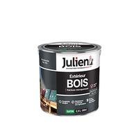 Julien Peinture Bois Microporeux Extérieur Satin - Portes, fenêtres, portails, mobilier de jardin - Gris Anthracite 2,5 L
