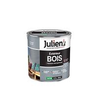 Julien Peinture Bois Microporeux Extérieur Satin - Portes, fenêtres, portails, mobilier de jardin - Gris Argent 2,5 L