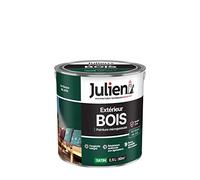 Julien Peinture Bois Microporeux Extérieur Satin - Portes, fenêtres, portails, mobilier de jardin - Vert Basque 2,5 L