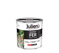 Julien Peinture Fer Anti-Rouille Brillant - Portes, grilles, portails, mobilier de jardin en métal - Blanc 2 L