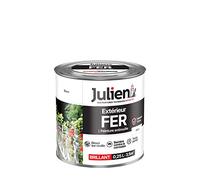 Julien Peinture Fer Anti-Rouille Brillant - Portes, grilles, portails, mobilier de jardin en métal - Blanc Satin 0,25 L