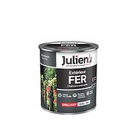 Julien Peinture Fer Anti-Rouille Brillant - Portes, grilles, portails, mobilier de jardin en métal - Gris Anthracite 0,5 L