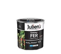 Julien Peinture Fer Anti-Rouille Mat - Portes, grilles, portails, mobilier de jardin en métal - Noir Mat 2 L