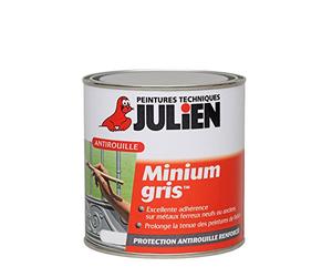 Julien Peinture Minium Gris - Primaire antirouille pour fer - Mat Gris Bleuté 2,5L