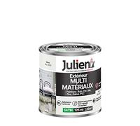Julien Peinture Multi-Matériaux Satin en phase Aqueuse - Bois, Fer, Alu, PVC, Zinc, Acier galvanisé, brut ou peint - Blanc 0,125 L