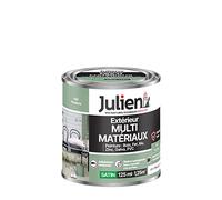 Julien Peinture Multi-Matériaux Satin en phase Aqueuse - Bois, Fer, Alu, PVC, Zinc, Acier galvanisé, brut ou peint - Vert Provence 0,125 L