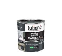 Julien Peinture Multi-Matériaux Satin en phase Aqueuse - Bois, Fer, Alu, PVC, Zinc, Acier galvanisé, brut ou peint - Gris Anthraracite 2 L