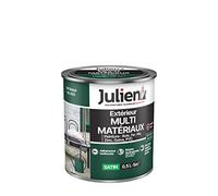 Julien Peinture Multi-Matériaux Satin en phase Aqueuse - Bois, Fer, Alu, PVC, Zinc, Acier galvanisé, brut ou peint - Vert Basque 0,5 L