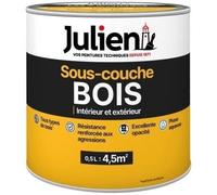 Julien - Sous-couche bois intérieur/extérieur pour portes, volets, fenêtres - Blanc mat 0,5 L