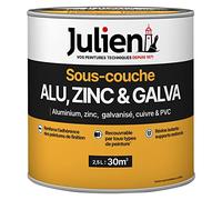 Julien Sous-couche pour alu, zinc, cuivre, galvanisé, supports lisses 30m² - intérieur et extérieur - Blanc Mat 2,5L