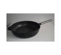 JULIENNE GRANIT Sauteuse en Fonte aluminium Aspect Pierre avec couvercle et Manche amovible INDUCTION D24