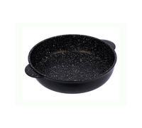 JULIENNE GRANIT Sauteuse en Fonte Aluminium avec couvercle deux anses en verre Induction D28