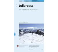 Carte de randonnée à ski n° 268S - Julierpass (Suisse) | Swisstopo - ski au 1/50 000