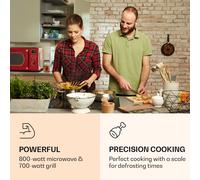 KLARSTEIN Micro onde Grill Multifonction 800W, Fours Micro-ondes Design Vintage en Acier Inoxydable, Grand Intérieur 20L, Smart Microwave, Plaque Décongélation, Facile à Utiliser