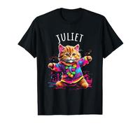 Juliette Chat Dansant pour Fille Nom Juliette T-Shirt Graphique avec Valeur